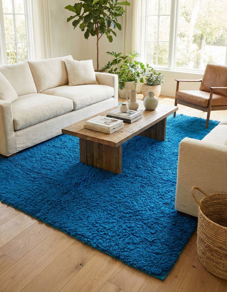 Detail image of 5' 7 x 6'  Hand Knotted Moroccan Wool Square Rug