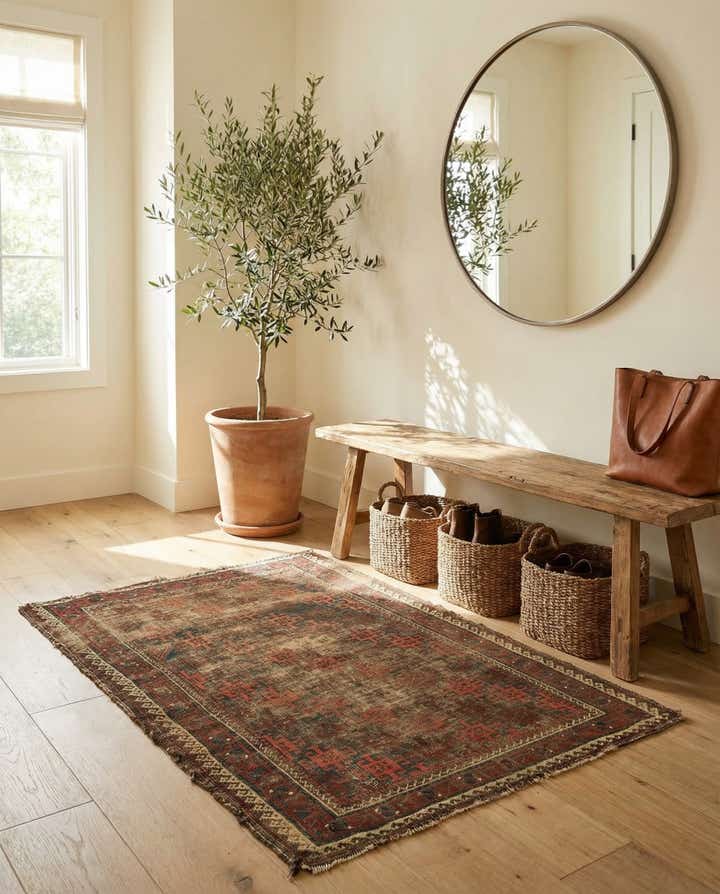 3' 5 x 4' 1 Hand Knotted Bakhtiar Persian Wool Rug