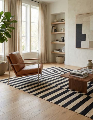 4' 3 x 5' 11 Hand Woven Kilim Modern Wool Rug