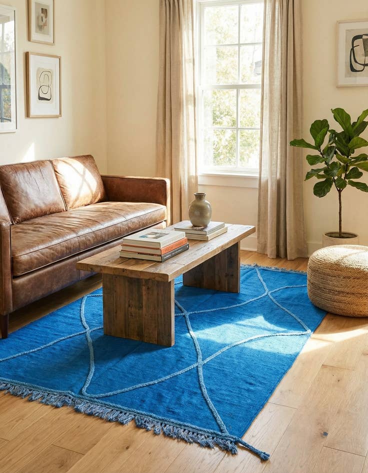 Detail image of 4' 1 x 6' 1  Hand Woven Kilim Modern Wool Rug