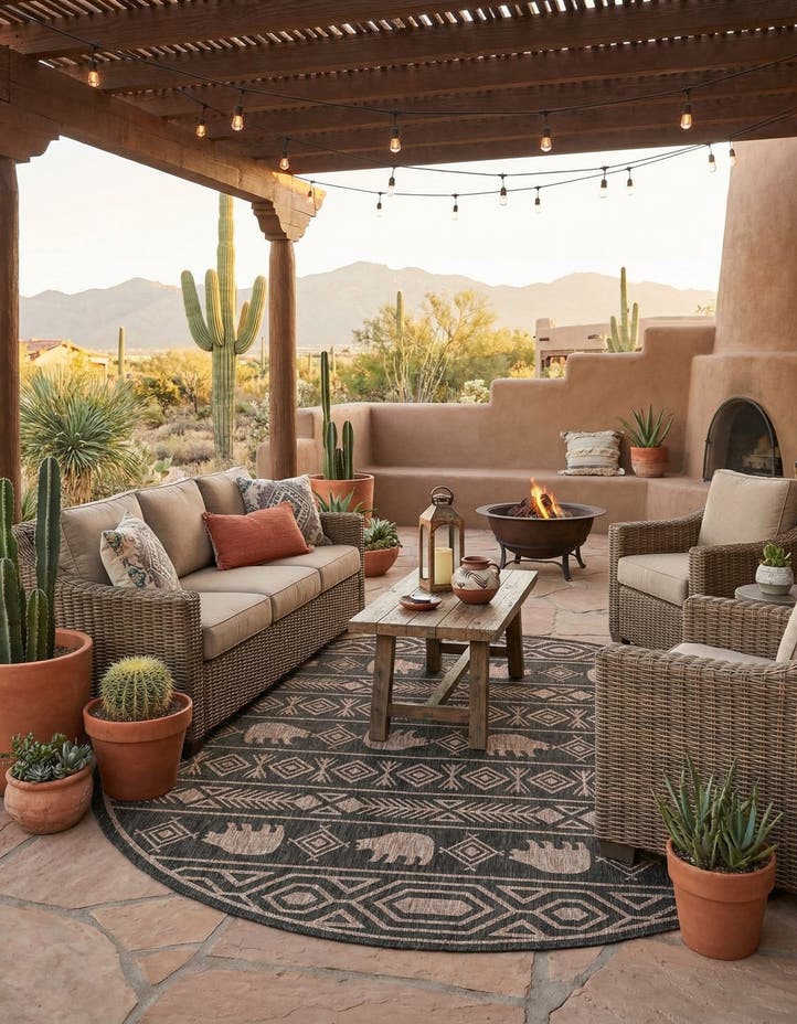 10' x 10' Easy-Clean Southwestern Indoor / O...