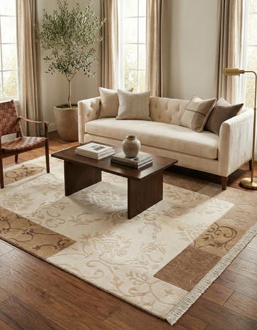 4' 7 x 6' 7 Hand Knotted Darya Wool Rug