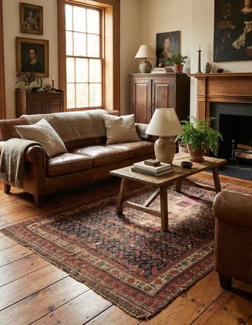 4' 3 x 5' 7 Hand Knotted Malayer Persian Wool Rug