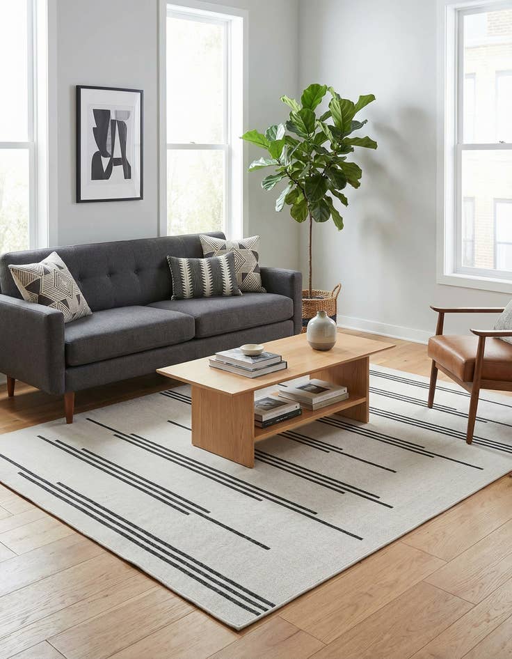 Detail image of 7' x 10' Easy-Clean Modern Indoor / Outdoor Rug