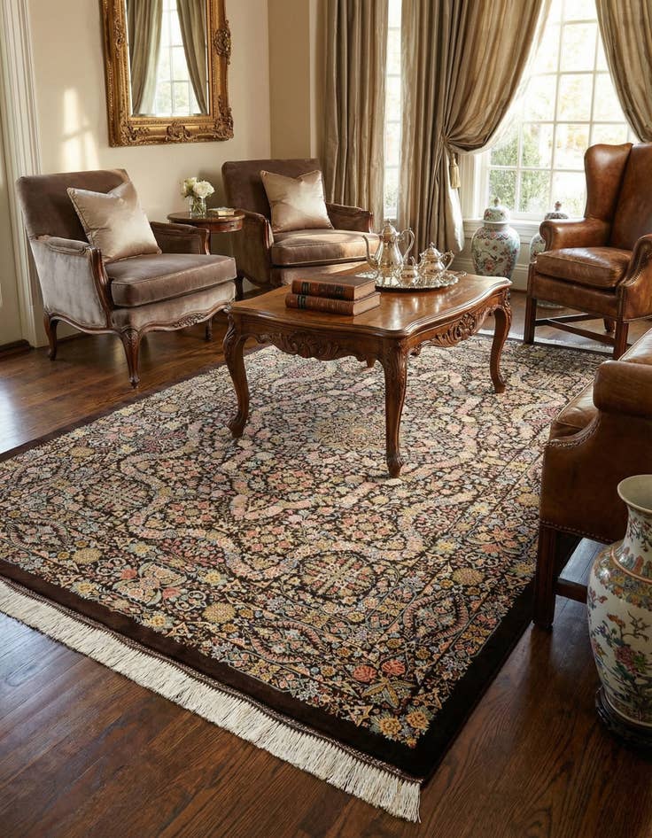 Detail image of 3' 4 x 5' 1 Ghom Silk Rug