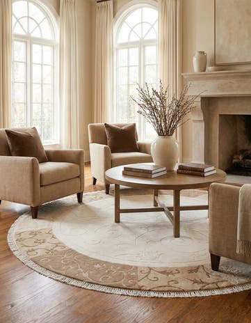 6' 5 x 6' 5 Hand Knotted Darya Wool Round Rug
