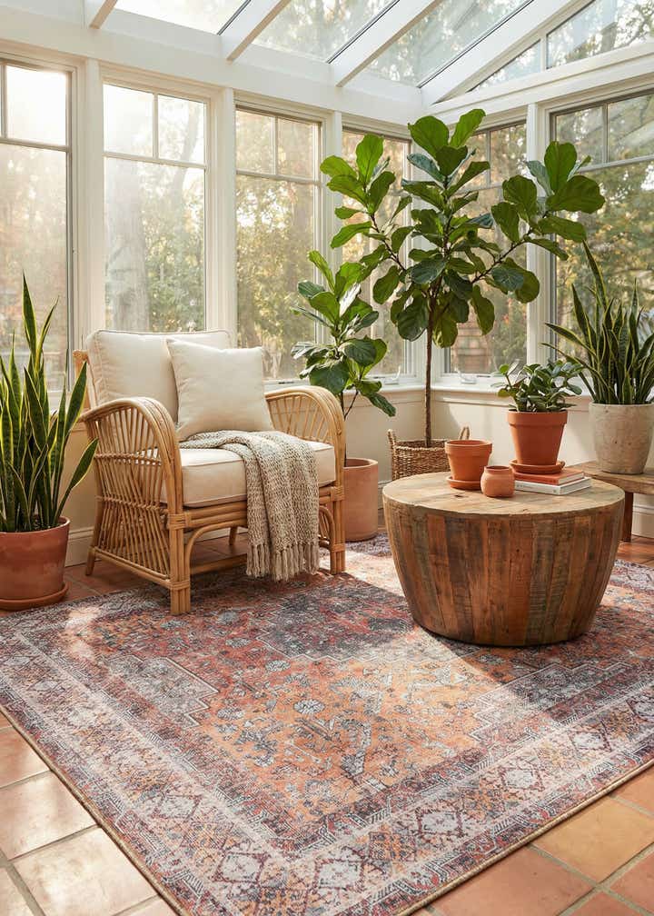 7' 10 x 7' 10 Washable Timeless Square Rug