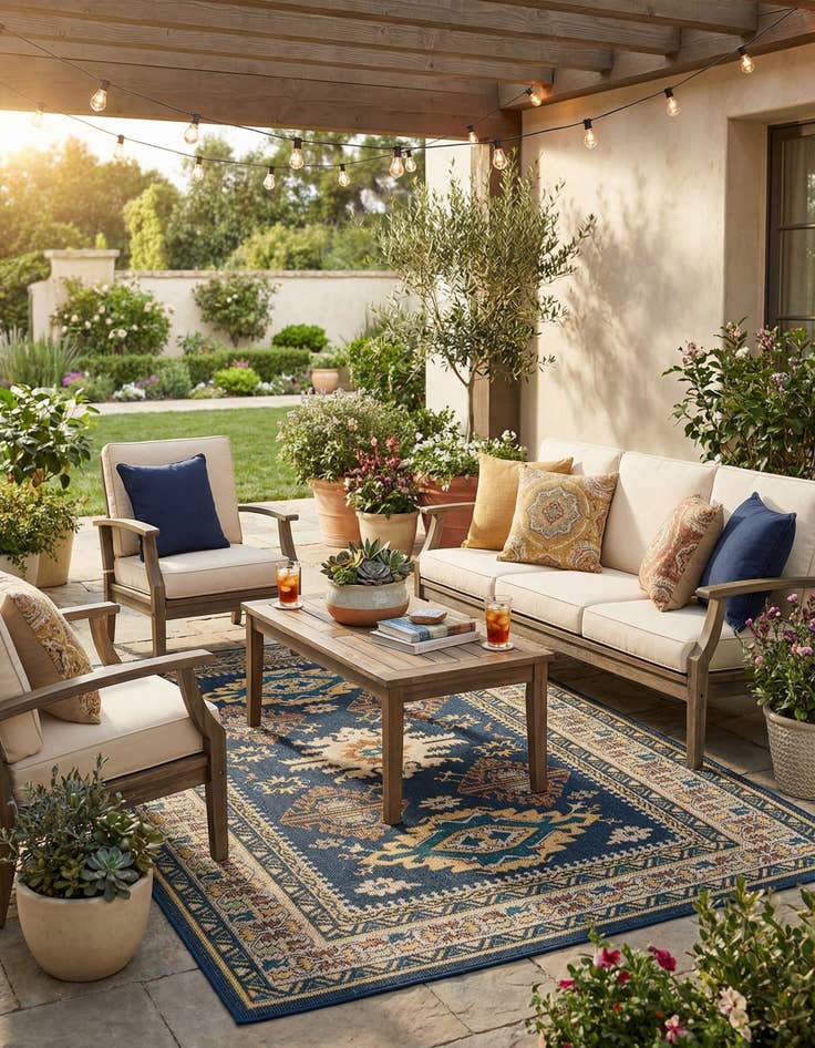 Detail image of 6' x 9'  Washable Baja Indoor / Outdoor Rug