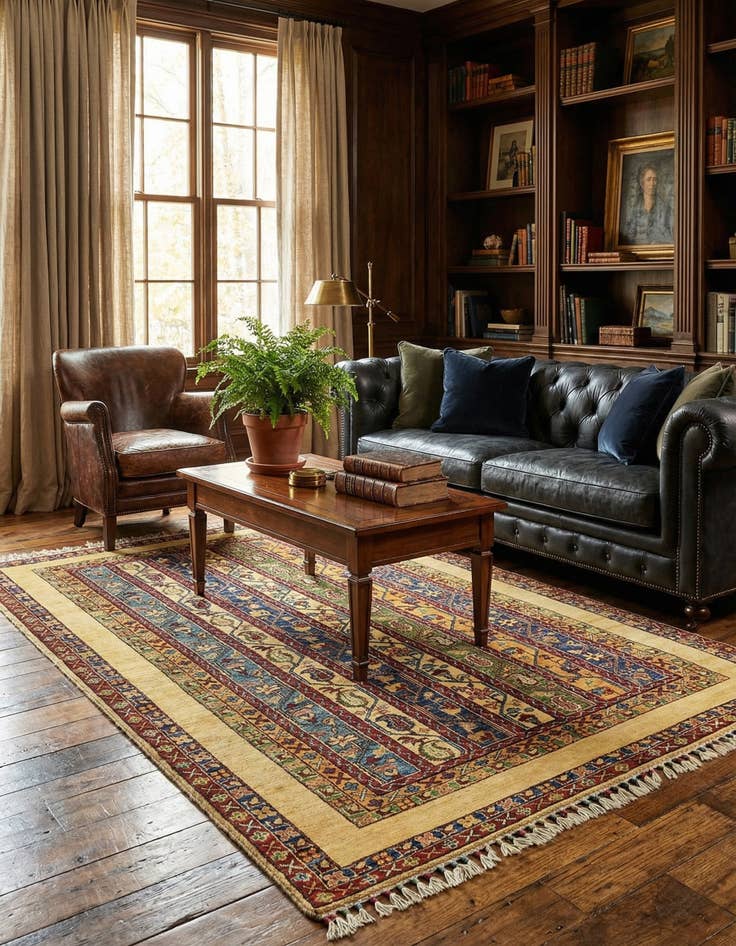 Detail image of 4' 9 x 6' 4  Hand Knotted Ariana Ziegler Rug