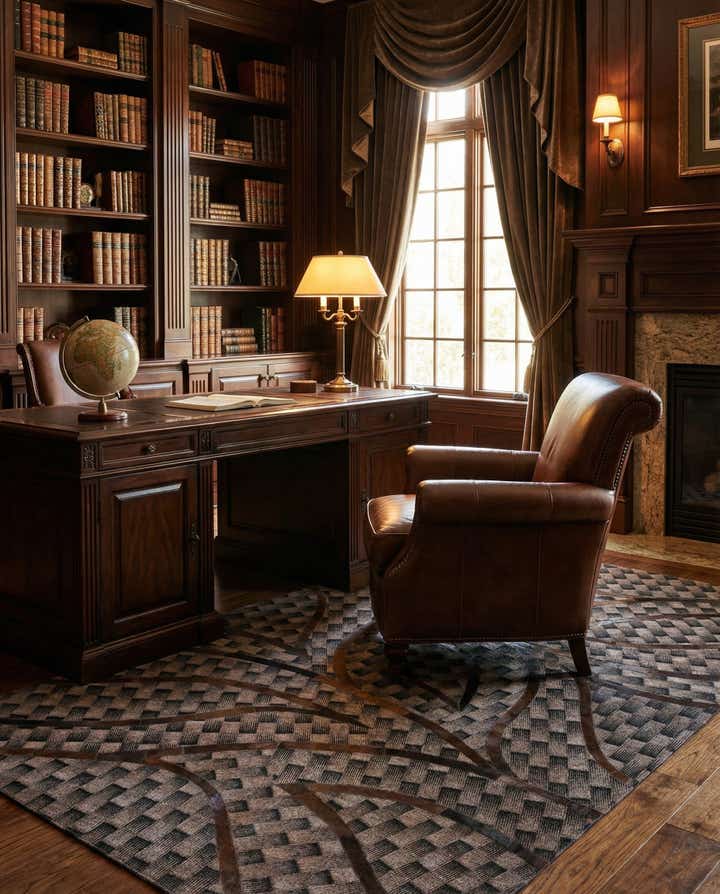 5' x 8' Cowhide Leather Rug