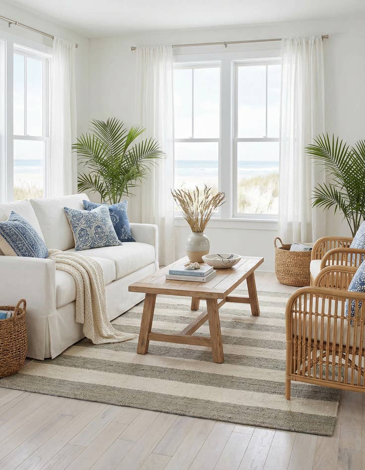 Detail image of 5' 1 x 8'  Hand Woven Jill Zarin Hamptons Rug