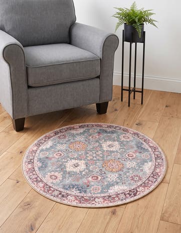 2' x 2' Washable Timeless Round Rug