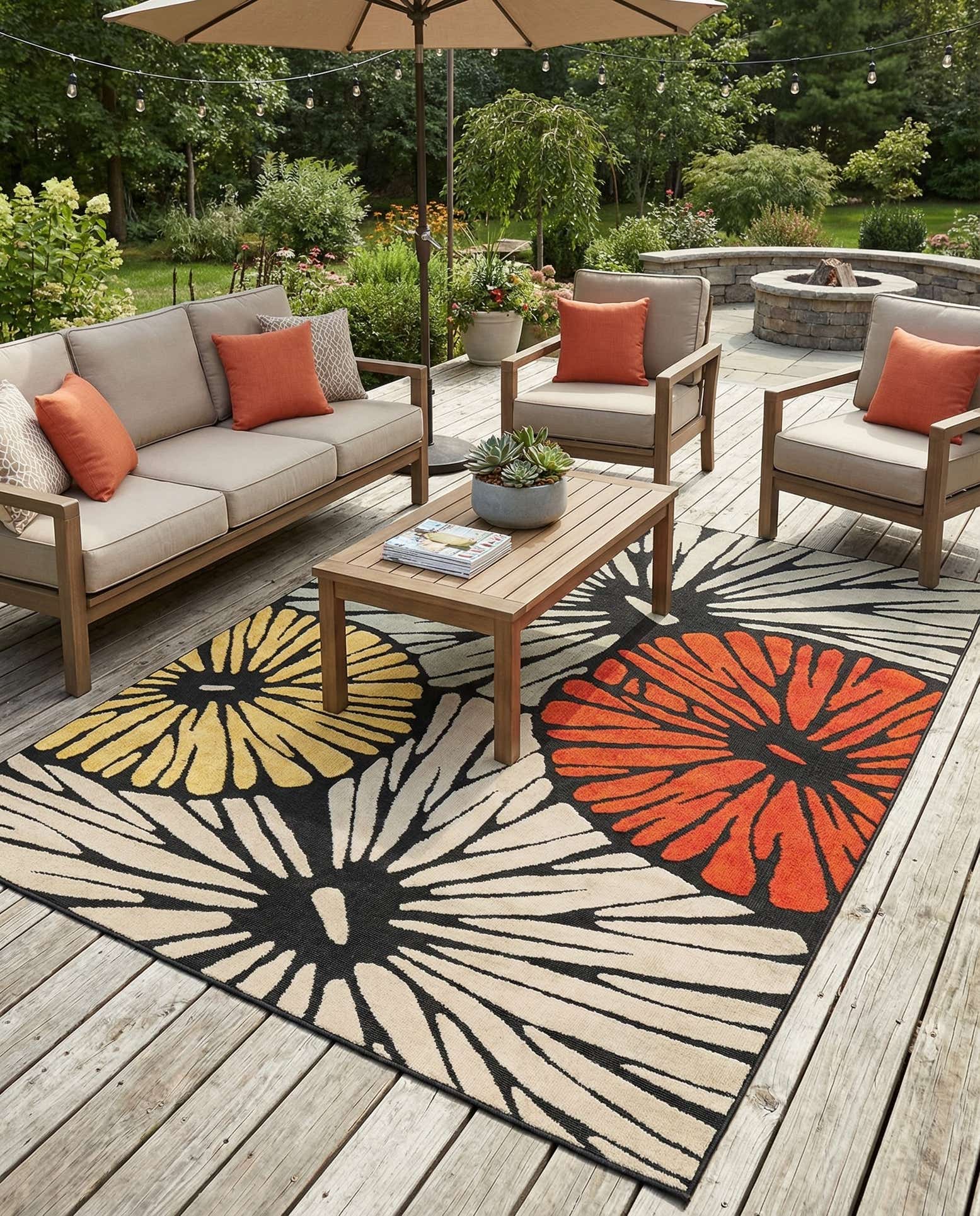 7' 10 x 10' Easy-Clean Casablanca Indoor / Outdoor Rug