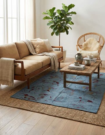 4' 2 x 5' 7 Hand Woven Kilim Modern Wool Rug