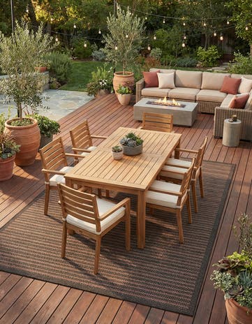 9' x 12' 2 Easy-Clean Border Indoor / Outdoor Rug