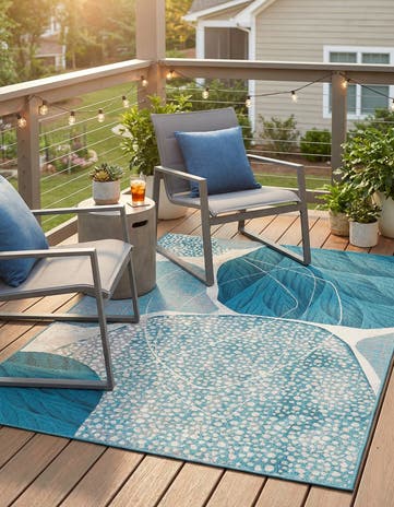 4' 1 x 6' 1 Easy-Clean Modern Indoor / Outdoor Rug