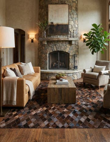 6' 7 x 9' 10 Cowhide Stocks Rug