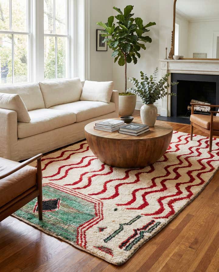 5' x 8' Hand Knotted Moroccan Wool Rug
