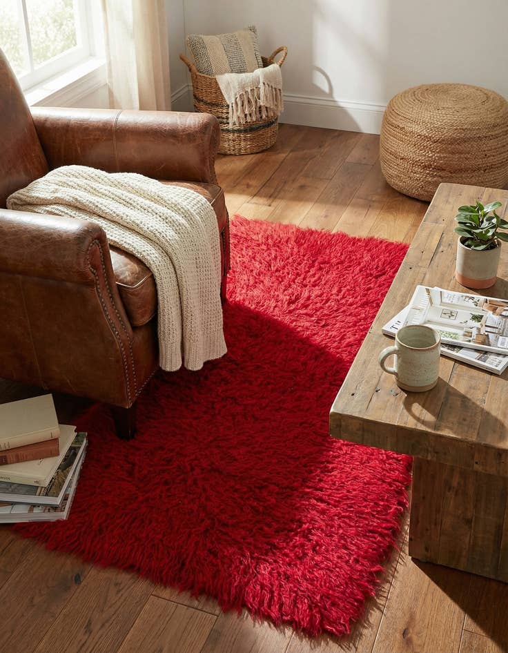 Detail image of  2' 4 x 4' 3  Hand Knotted Moroccan Wool Runner Rug