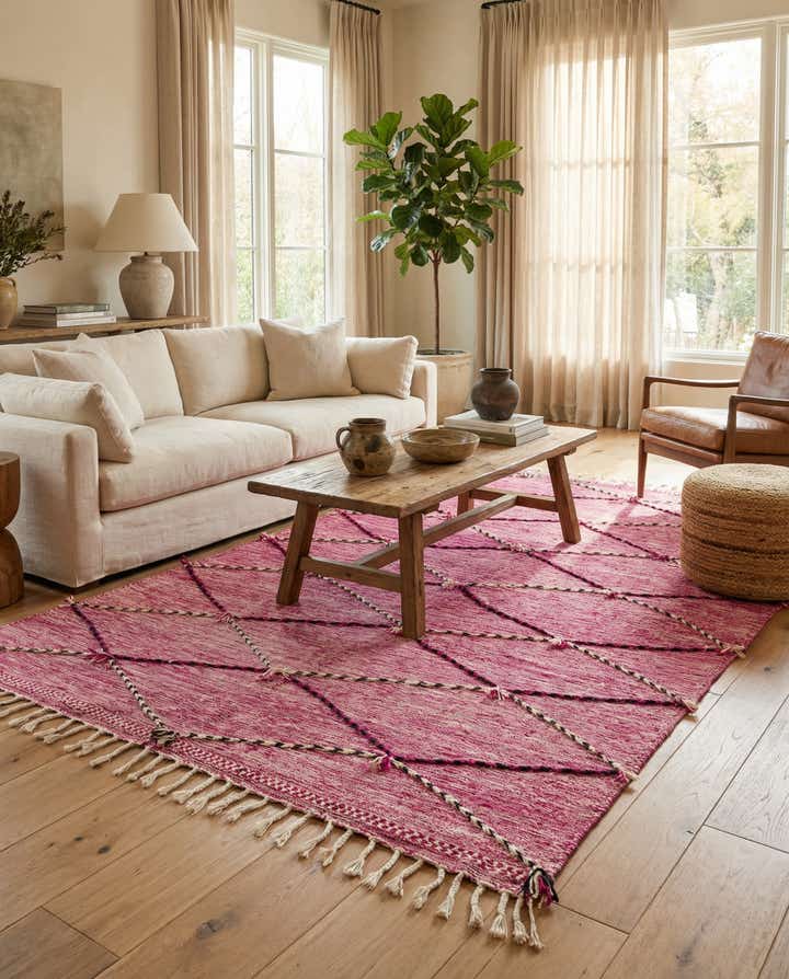 6' 2 x 9' 6 Hand Knotted Moroccan Wool Rug