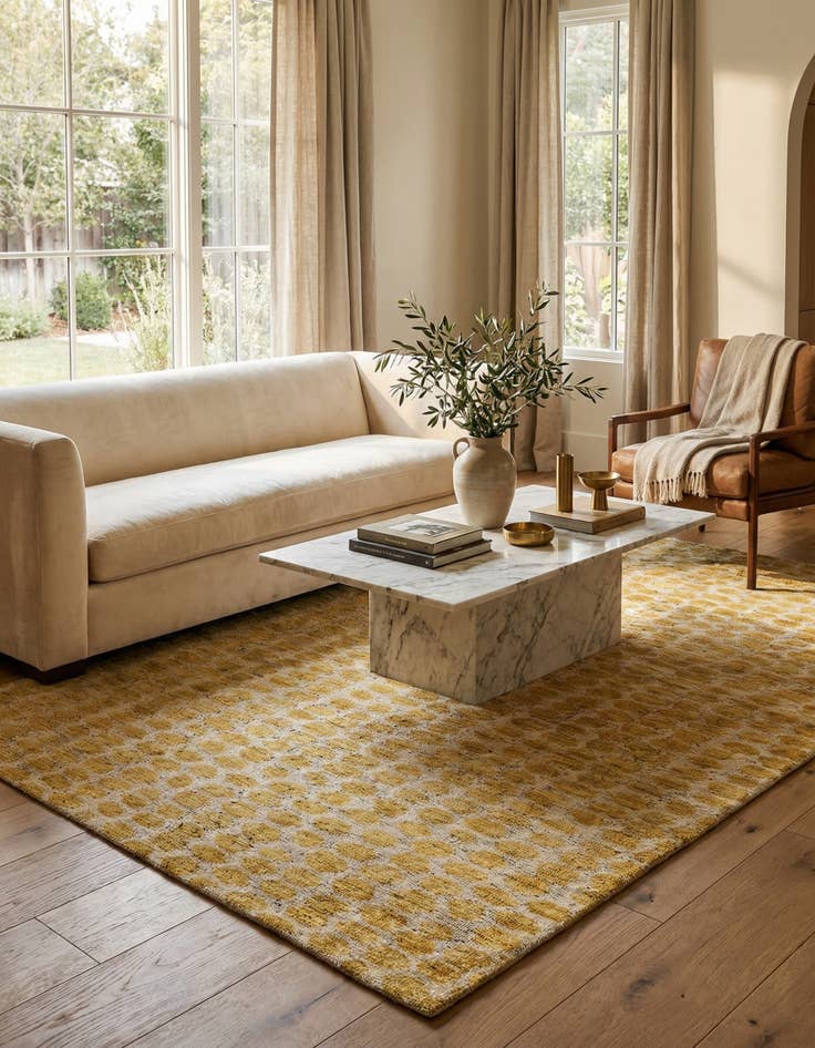 Detail image of 6' 1 x 9' 5  Hand Knotted Darya Wool Rug