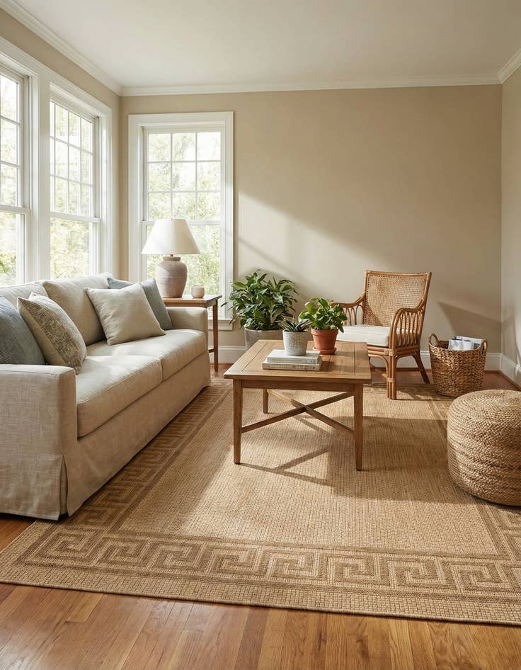 Detail image of 6' x 9'  Washable Border Indoor / Outdoor Rug