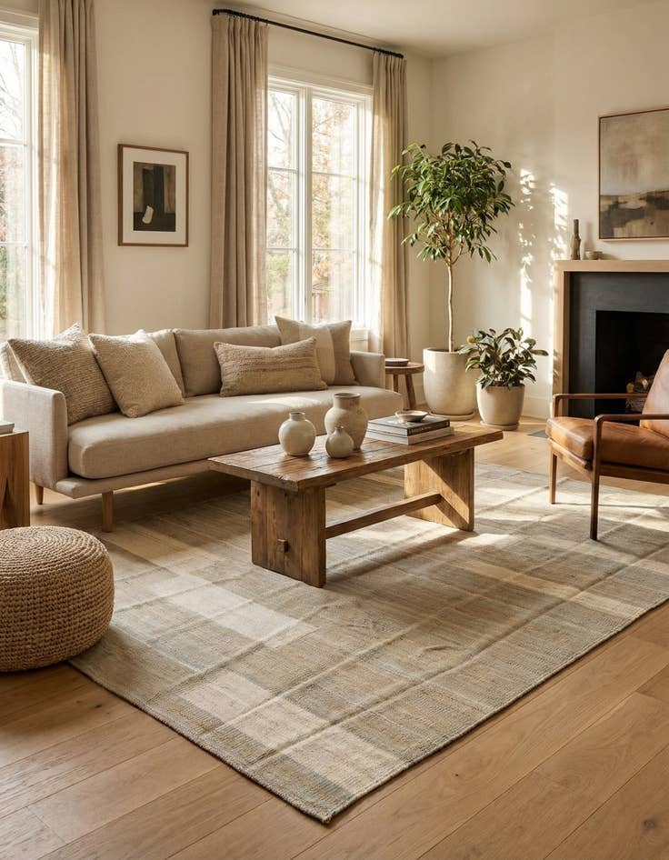 Detail image of 4' 1 x 5' 8  Hand Woven Kilim Modern Wool Rug