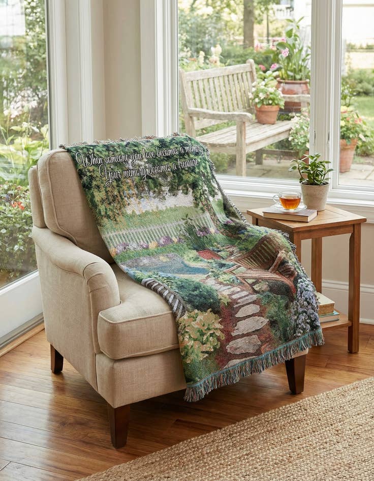 Detail image of 4' 6 x 6' Tranquil Garden Throw Blanket