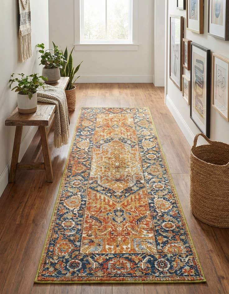 Detail image of 2' x 6'  Washable Traditional Indoor / Outdoor Runner Rug
