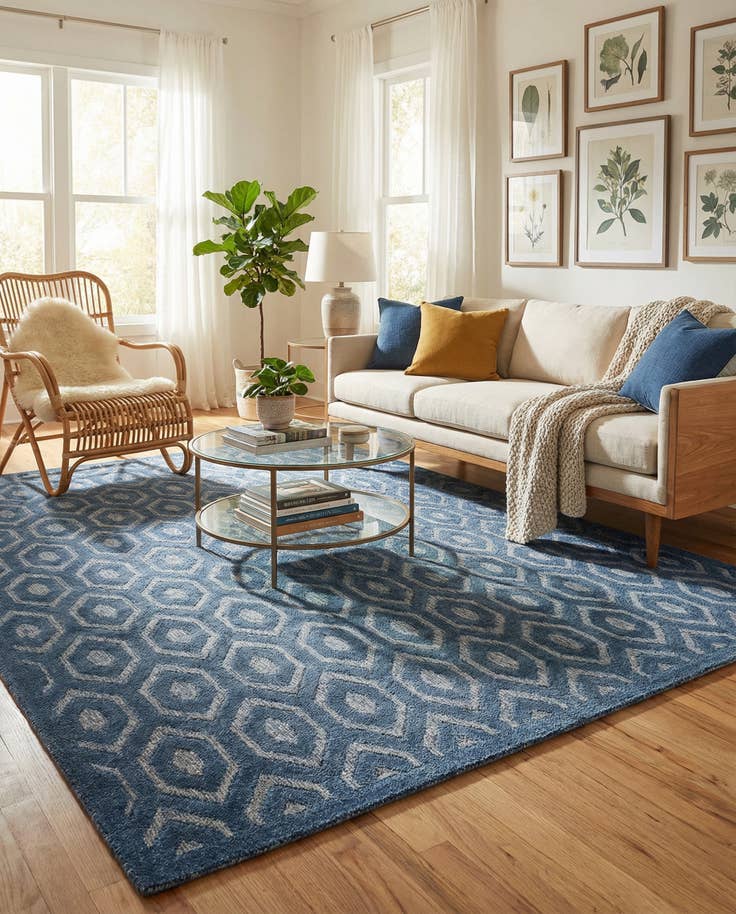 Detail image of 7' 10 x 10' Easy-Clean Trellis Textured Indoor / Outdoor Rug