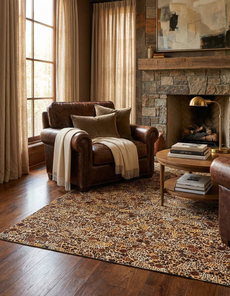 Detail image of 5' 1 x 8' Cowhide Stocks Rug