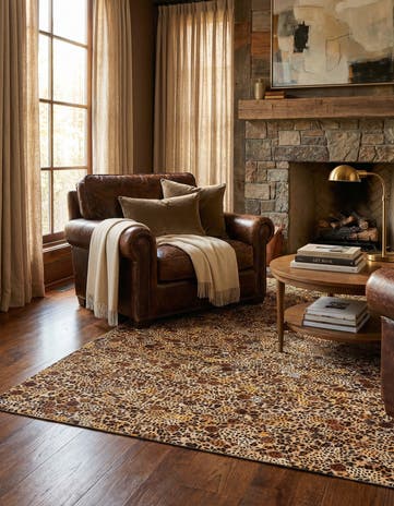 5' 1 x 8' Cowhide Stocks Rug