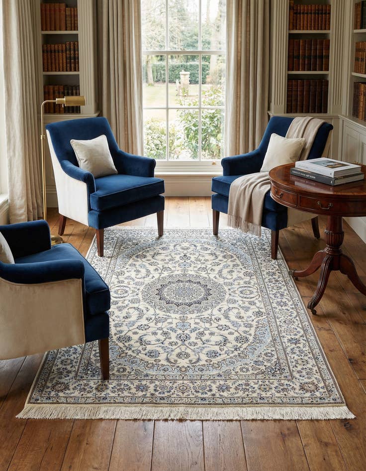 Detail image of 4' 6 x 7' 1  Hand Knotted Nain Rug