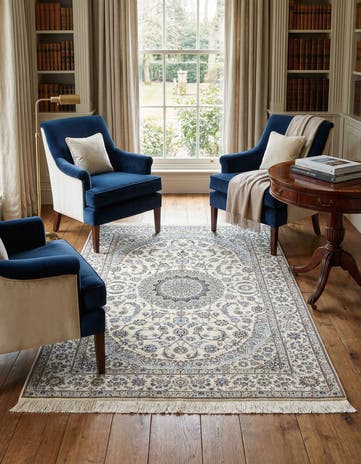 4' 6 x 7' 1 Hand Knotted Nain Rug