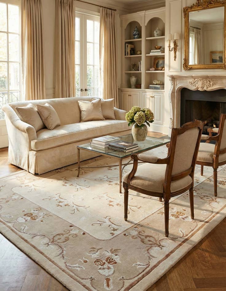 Detail image of 6' 9 x 9' 11  Hand Knotted Darya Wool Rug