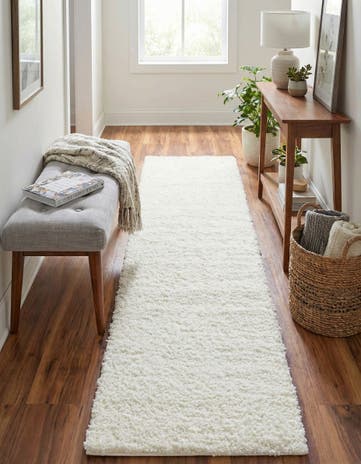 2' x 8' Soft Solid Shag Runner Rug