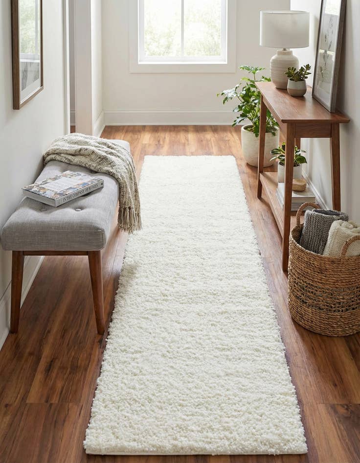Detail image of  2' x 8' Soft Solid Shag Runner Rug
