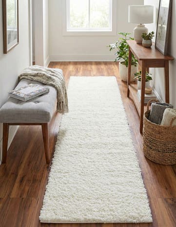 2' x 8' Soft Solid Shag Runner Rug