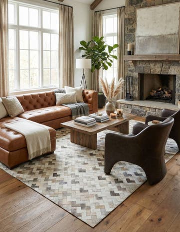 6' x 8' 11 Cowhide Stocks Rug
