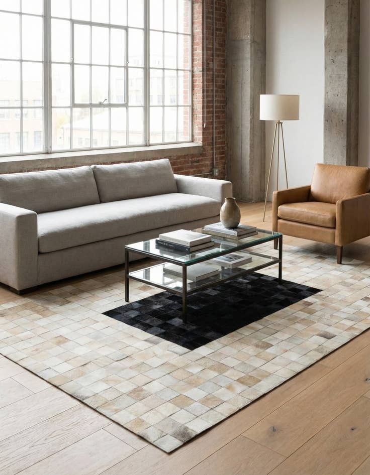 Detail image of 5' x 8' Cowhide Leather Rug