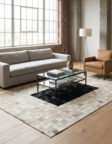 5' x 8' Cowhide Leather Rug