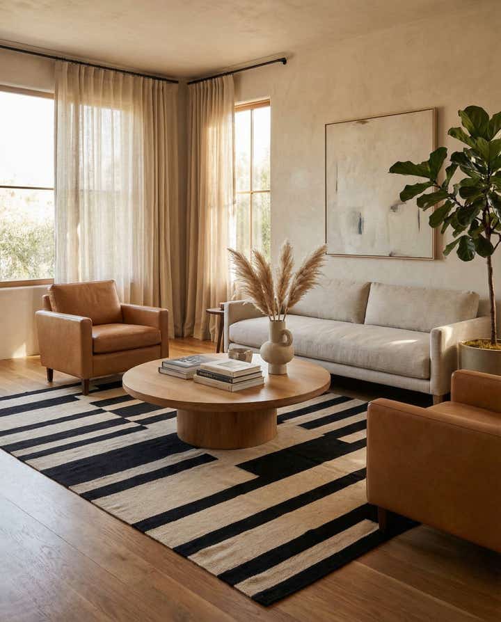 5' 10 x 7' 8 Hand Woven Kilim Modern Wool Rug