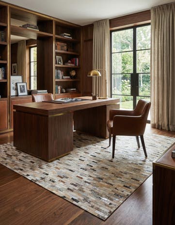 4' 8 x 6' 7 Cowhide Stocks Rug