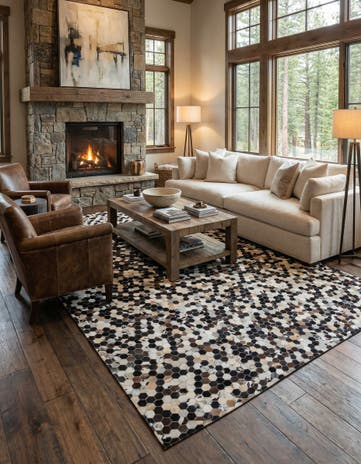 8' x 10' Cowhide Leather Rug