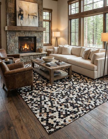 8' x 10' Cowhide Leather Rug