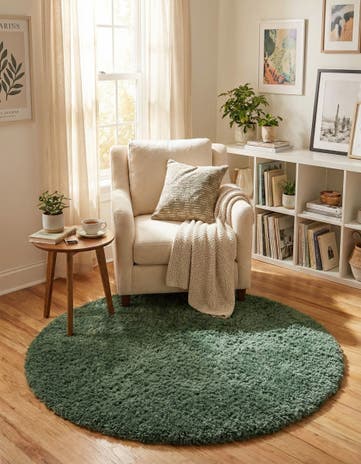 5' x 5' Infinity Shag Round Rug