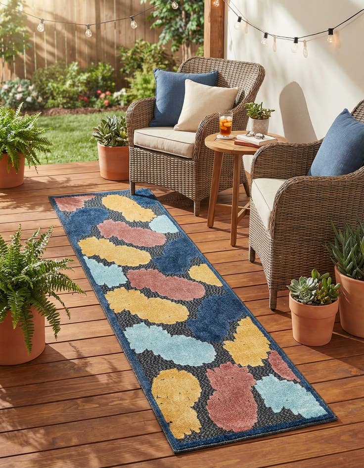 Detail image of 2' x 8'  Washable Belize Indoor / Outdoor Runner Rug