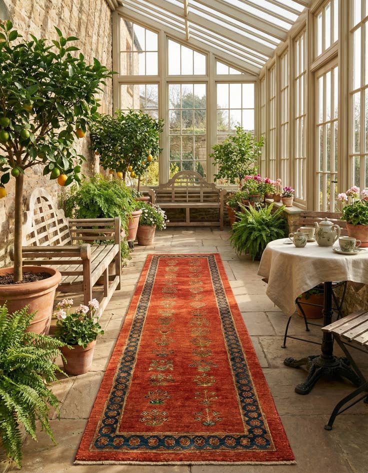 Detail image of 2' 8 x 9' 9 Luribaft Wool Runner Rug