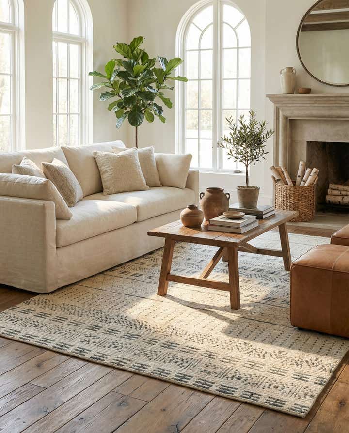 6' 2 x 9' 7 Hand Knotted Moroccan Wool Rug