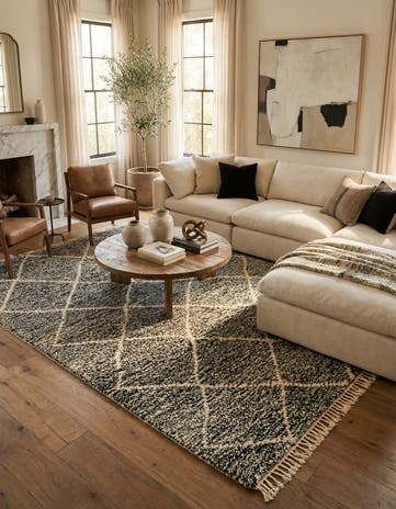 6' 5 x 10' Hand Knotted Moroccan Wool Rug